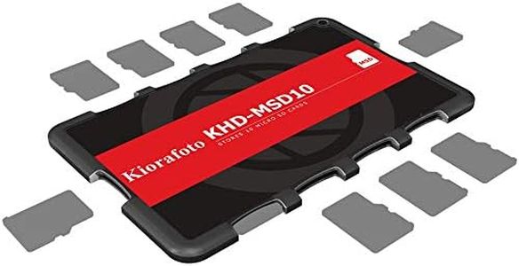 Kiorafoto KHD-MSD10 Slim Credit Card Size Durable Lightweight Portable Micro SD Memory Card Case Storage Holder Protector for 10 MSD Micro SD Cards