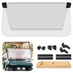 10L0L Golf Cart Windshield Clear for Golf Cart Club Car DS 2000+ Models HD Shatterproof & Foldable Windproof (Transparent)