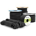 Brotree Bungee Cord Elastic Shock Cord 4mm x 10m Bungee Rope Heavy Duty for Trailer, Tarpaulin, Tent Pole, Kayak and Backpack - Black