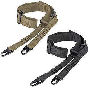 CVLIFE Two Point Rifle Sling with Metal Hook Adjustable Traditional Gun Sling Black and Khaki