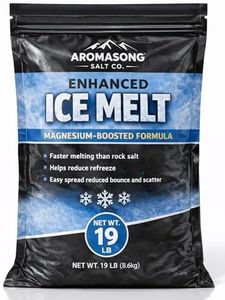 Aromasong Enhanced Magnesium Chloride Ice Melt salt for snow and ice removal – Sidewalk salt for ice, Fast-Acting Road and Outdoor Salt, Helps Deice, Easy-Spread Formula, 19 lb. Bag