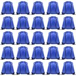 25 Pcs Drawstring Backpack Bulk Blue Drawstring Bags for Women Nylon Cinch Sack Backpacks Bags for Gym Traveling