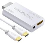 AUTOUTLET Wii to Hdmi Converter Output Video Audio Adapter, with 1.8M HDMI Cable Wii2HDMI 3.5mm Audio Video Output Supports 720/1080P All Wii Display Modes for Nintend0