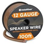 InstallGear OFC 12 Gauge AWG 100ft Speaker Wire 99.9% Oxygen-Free Copper True Spec and Soft Touch Cable - Brown (Great Use for Car Speakers Stereos, Home Theater Speakers, Surround Sound, Radio)