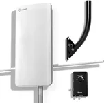 TV Antenna ANTOP 2024 Digital Antenna for Smart TV Indoor Outdoor with Mounting J Pole & Signal Booster, Support HD 4K 1080p VHF UHF,with Amplifier & Filter 40ft Coax Cable, AT-800SBSJ