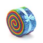 LOUDelephant Cotton Batik Pre Cut Fabric Bundles - Jelly Roll - Rainbow Treat