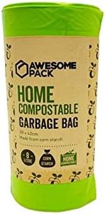 Compostable Bin Liners 8L Kitchen Garbage Bags Biodegradable [39x42cm]