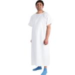 Interweave Healthcare Hospital Patient Operation Gown One Size, Unisex Fit, Opening at Back - As Used by The NHS, White With Diamond Pattern