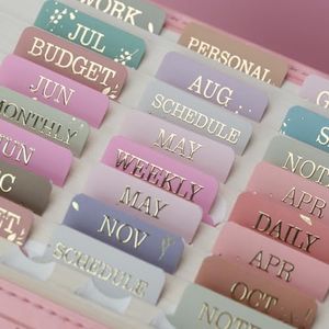 UPAFEXXI-Laminated Planner Monthly Tabs(72 Stickers in Total,24 Month,24 Subject,24 Blank) Calendar Monthly Label Stickers for Planners, Subject Label Adhesive Tabs for Folders, Pages