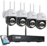 2K PTZ Camera ZOSI 8CH Wireless Sec