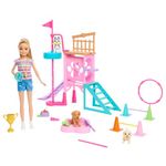 Barbie and Stacie to the Rescue Doll & Playset, Puppy Obstacle Course with Doll, 3 Dog Figures & 18 Accessories, for ages +3 Years old, HRM10