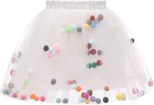 PINK WINGS Girl's Knee Length Tutu Skirt (SKIRT012_White_10 Years-11 Years)