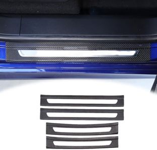 RURZTDAKM Real Carbon Fiber Door External sill Panel Cover for Maserati Grecale 2022 + Automotive Interior Accessories (Black)
