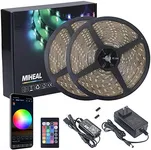 Miheal Led Light Strip, WiFi Wireless Smart Phone Controlled 65.6ft Waterproof Strip Light Kit White Band 5050 LED Lights,Working with Android and iOS System,IFTTT
