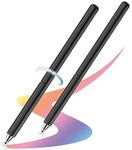 Universal High Sensitive & Precision Capacitive Disc Tip Touch Screen Pen Stylus for iPhone/iPad/Pro/Samsung/Galaxy/Tablet/Kindle/Computer/FireTablet (Black/Black)