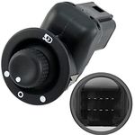 KRAW Wing Mirror Control Switch With Folding 10 Pin Compatible For Clio MK4, Modus, Captur 8200676529, 8200214921, Black