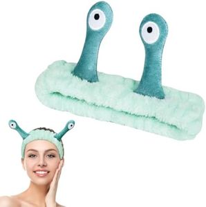 LOPHE Banda para el Cabello de Caracol, Diadema de Maquillaje Banda para niñas Mujeres, Divertida Diademas Faciales de Spa Rana para Lavado Ducha Yoga Cuidado de la Piel(Verde)