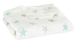 aden + anais silky soft Dream Blanket, 120x120cm, Ideal Newborn Nursery & Cot Blankets for Baby Girls & Boys, Toddler & Infant Bedding of Bamboo Viscose Muslin, Shower & Registry Gift, milky way