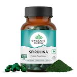 A TATA Product - Organic India Spirulina - 120 Tablets, Natural Amino Acids, Protein Powerhouse, Plant-Based Superfood, For Hair, Skin, Nails & Overall Health
