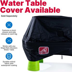 Step2 Rain Showers Splash Pond Water Table – 13-Piece Kids Outdoor Sensory Toy, Blue & Green