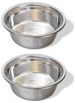 Greendale - 2 Pack - 20 Cup Capacity - Stainless Steel Metal Dog Bowls - Perfect for Dog Food and Water