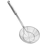 Strainer Skimmer Spider Ladle Stainless Steel, Kitchen Wire Net Spoon with Handle for Frying Scooping Food, Pasta, Spaghetti, Noodle (Diameter: 5.5inch/14cm, Total Length: 15inch/39cm)