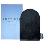 Lucy Bee Reusable Self Tan Mitt for Self-Tanning Application, Double-Sided Velvety Soft Applicator for a Streak Free Fake Tan and Stain Free Hands, Washable Black Tan Mitt in FSC Card Carton