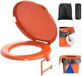 Portable Toilet Seat for 5 Gal Buckets, Camping Toilet Seat with Lid for Adults, Snap-on Toilet Seat with Storage Bags and Disposable Toilet Bags, Camping, Hiking, Emergency, Car, Boat, Orange