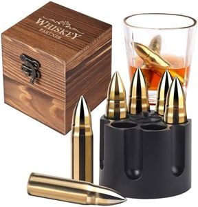 Whiskey Stones Gifts for Men Dad Husband Valentines Day, Unique Anniversary Birthday Gift Ideas, Man Cave Stuff Cool Gadgets, Reusable Whiskey Set Ice Cubes for Him,Boyfriend,Uncle