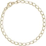 Rembrandt Charms 7" Curb Link Classic Charm Bracelet, Gold Plated Silver