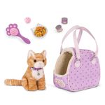 Our Generation – Pet Carrier Bag & Care Toys – Plush Tabby Cat Stuffed Animal – 18-inch Doll Accessories – Pretend Play – Kids Ages 3 Years & Older – Hop In Cat Carrier