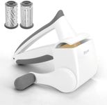 Cheese Grater Hand Crank, UHIYEE Rotary Parmesan Cheese Grater Cheese Shredder Handheld with Fine & Coarse Drums, Restaurant Cheese Grater Grinder with Handle for Hard Cheese Chocolate Nuts