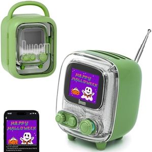 Divoom Tiivoo-2 Retro Bluetooth Speaker, FM Radio, Pixel Art Display, Green