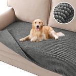 H.VERSAILTEX Plush Chenille Dog Bed Cover Thick Soft Loveseat Cover for 2 Cushion Couch Anti Slip Couch Cover Furniture Protector for Dog, Pet, Cat (35" x 62", Grey)