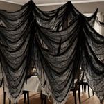 Halloween Decorations,197" x 85" Spider Web Decoration & Halloween Decor,DIY Stretch Cobweb,Gothic Decor,Black Halloween Creepy Cloth, Goth Decor Outdoor Indoor Party Supplies,Haunted Mansion Decor