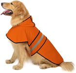 HDE Dog Raincoat Hooded Slicker Poncho for Small to X-Large Dogs and Puppies Safety Orange - XL