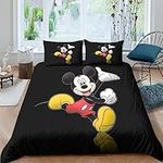 Mickey MouseBedding Quilt Duvet Cover Set Pieces Soft Microfiber with Pillowcases Bedding Mickey Mouse Disney Quilt Cover with Zipper Closure for Kids Teens Adults Comforter Cover Double（200x200cm）