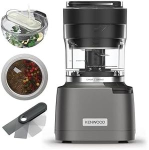 Kenwood Duo Prep CHP80.000SI, Food Chopper and Grinder 2-in-1 with Serrated Quadblades, High Speed Compact Grinder, Non Slip Base, Dishwasher Safe, 800W, Silver