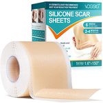 Silicone Scar Sheets,Silicone Scar Tape Roll,Soft Silicone Tape,Reusable Scar Patch for C-Section, Keloids, Surgical, Acne Roll Size 1.6"*150"