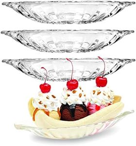 binsakao Banana Split Dish Boat, Ice Cream Sundae Dish, Dessert Dishes Clear 4 Set 180ml