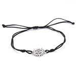 UNIFT Pentagram Sun Bracelet For Women & Men Stainless Steel Hollow Out Supernatural Double Rope Bracelet Charms Bracelet Wicca Jewelry Gifts, one size, Stainless Steel, no gemstone