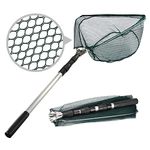 HEYOMART Fishing Landing Net Telescope Foldable Collapsible Extensible for Bird Fish Catch Release Lightweight Portable Aluminum Alloy Frame Handle