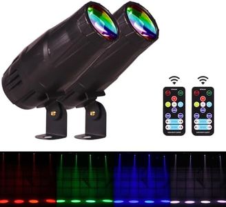 Ecostrobe LED Pinspot Light 2 Pack,Disco Ball Spotlight Mini 15W RGBW LED Beam Spot Lights 4 in 1 Stage Lighting Mirror Ball Light with Remote Control for DJ Disco Party Bar Club Wedding (Spotlight)