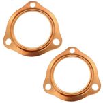 2pcs 2.5 inch Copper Header Collector Gaskets Reusable for SBC BBC 302 350 454 Gaskets， Exhaust Gaskets