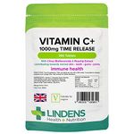 Lindens - Vitamin C+ 1000mg Time Release, 360 Tablets - 1 a Day, UK Made - Skin, Teeth, Joints and Immune Health, Combats Tiredness and Fatigue - Vegan