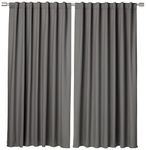 Amazon Basics Room Darkening Blackout Window Curtains with Back Tab Hanging Loops - 52" x 63", Dark Gray