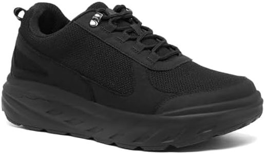 Men's Orthopedic Diabetic Wide Walking Shoes: Breathable Casual Diabetic Shoes for Swollen Feet, Bunions, Cushioned Plantar Fasciitis Fashion Sneakers for Standing Black Size 9