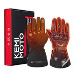 KEMIMOTO Heated Gloves for Men and Women, Electric Rechargeable Motorcycle Gloves with 7.4V 2500mAh Battery, 3 Heating Setting, Hand Warmer for Winter Sports Hiking, Skiing, Cycling, Running