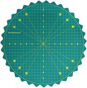 NEWBRAUG Round Rotating Cutting Mat 14’’, Self Healing Rotary Cutters Board for Crafts Sewing Quilting, Craft, Fabric & Scrapbooking