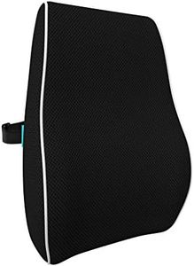 bonmedico Back Support Pillow - Car Seat, Desk and Office Chair Cushion for Posture and Lumbar Support - Ergonomic, Memory Foam Lower Back Pillows - Black - Standard